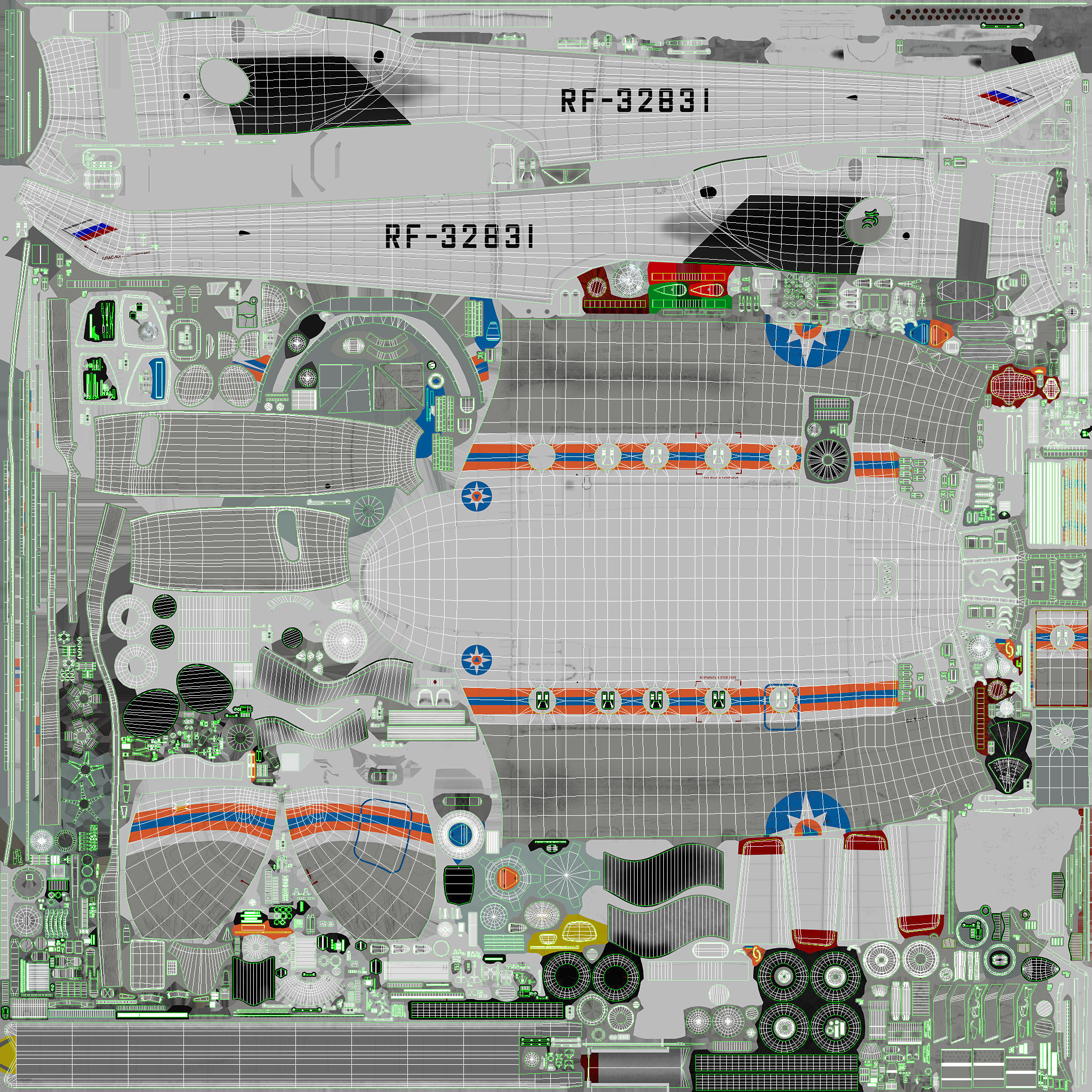 Mi-8MTV Russian Emercom Animated Low-poly 3D model_50