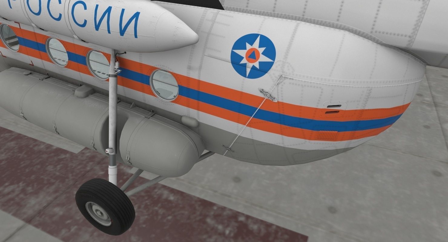 Mi-8MTV Russian Emercom Animated Low-poly 3D model_14