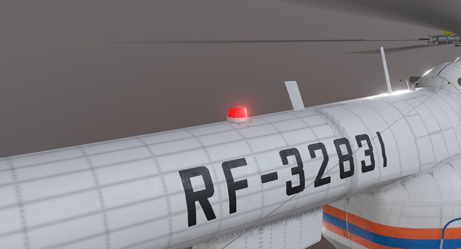 Mi-8MTV Russian Emercom Animated Low-poly 3D model_47