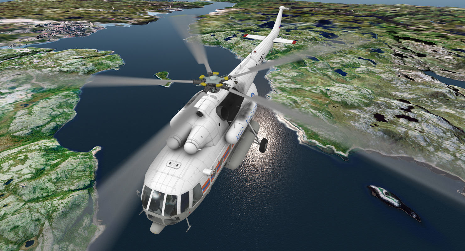 Mi-8MTV Russian Emercom Animated Low-poly 3D model_3