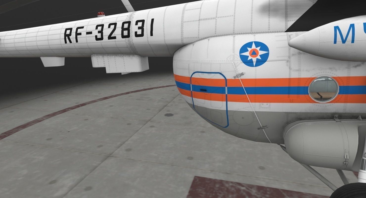 Mi-8MTV Russian Emercom Animated Low-poly 3D model_20