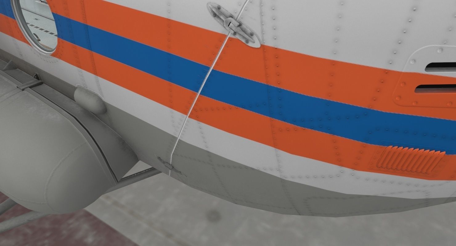 Mi-8MTV Russian Emercom Animated Low-poly 3D model_26