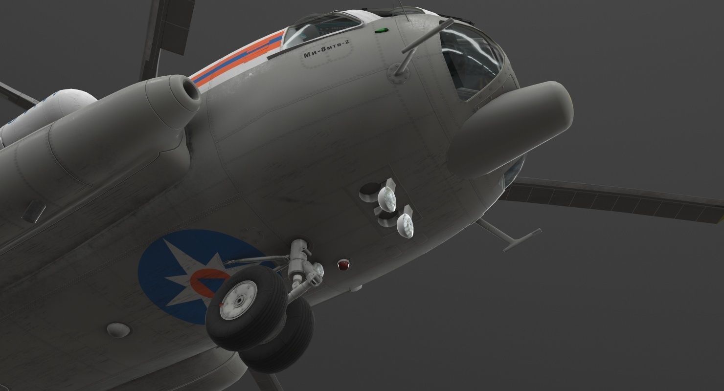 Mi-8MTV Russian Emercom Animated Low-poly 3D model_45