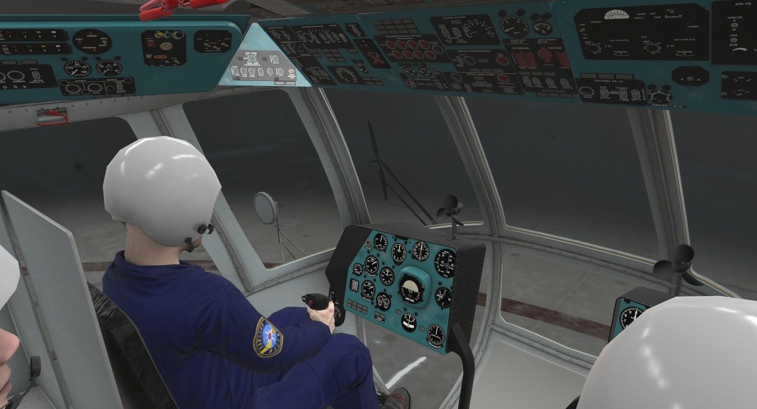 Mi-8MTV Russian Emercom Animated Low-poly 3D model_35