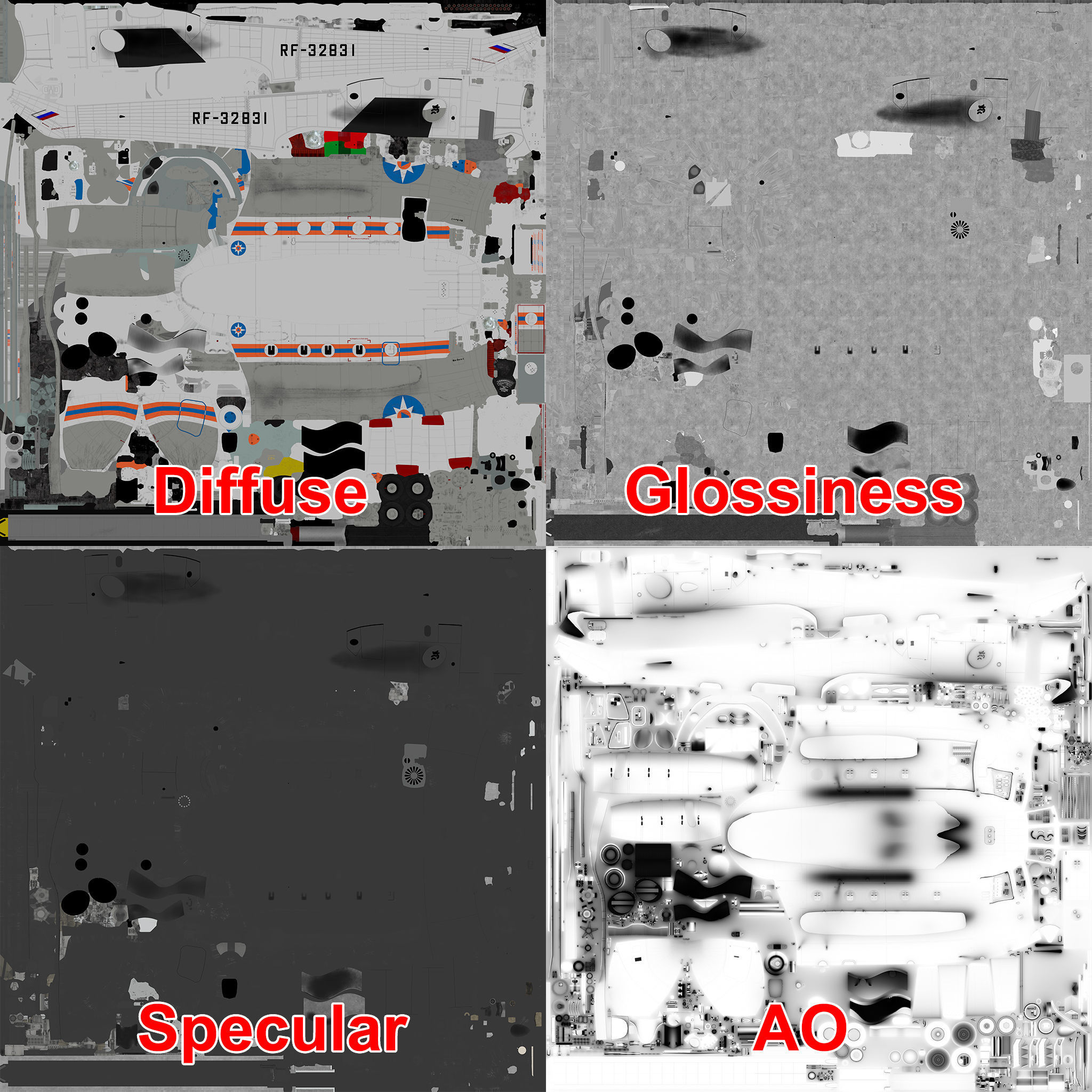Mi-8MTV Russian Emercom Animated Low-poly 3D model_48