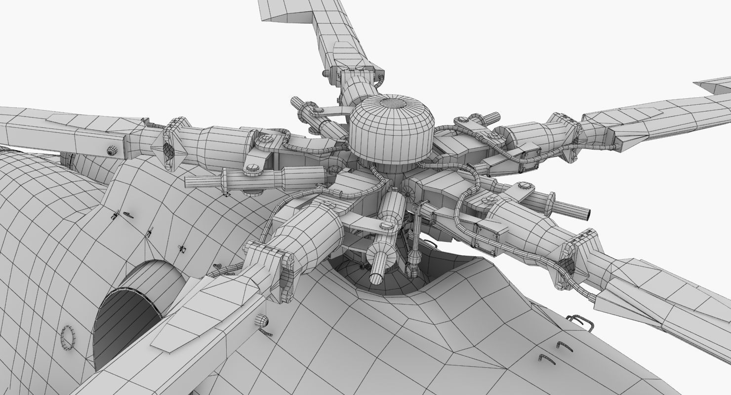 Mi-8MTV Russian Emercom Animated Low-poly 3D model_66
