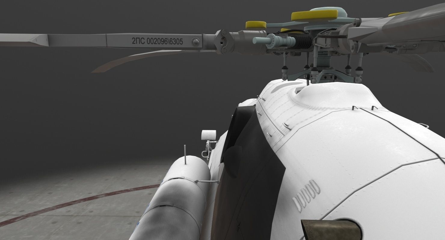 Mi-8MTV Russian Emercom Animated Low-poly 3D model_31