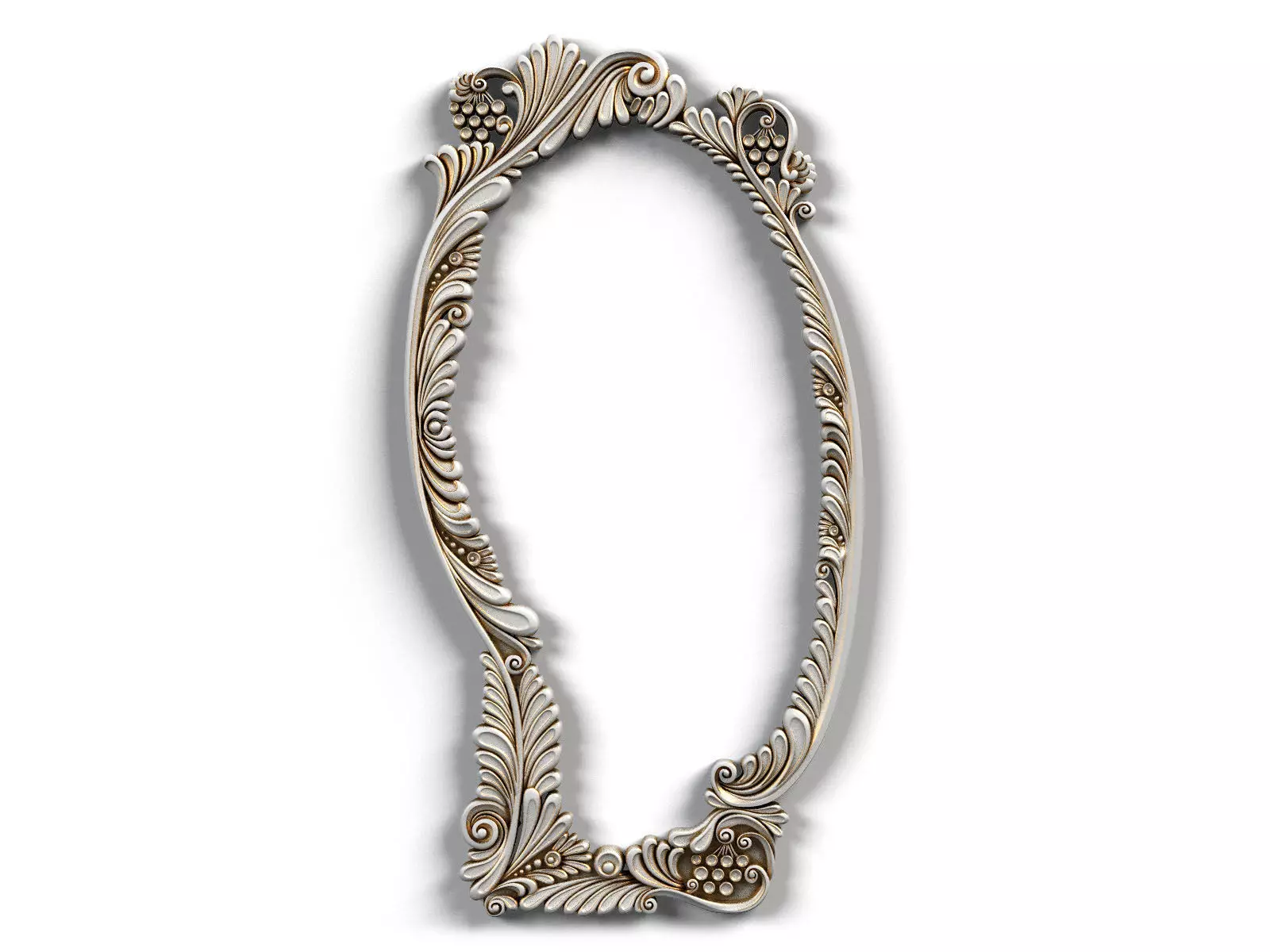 Frame0035 silver ornate frame 3D model_0