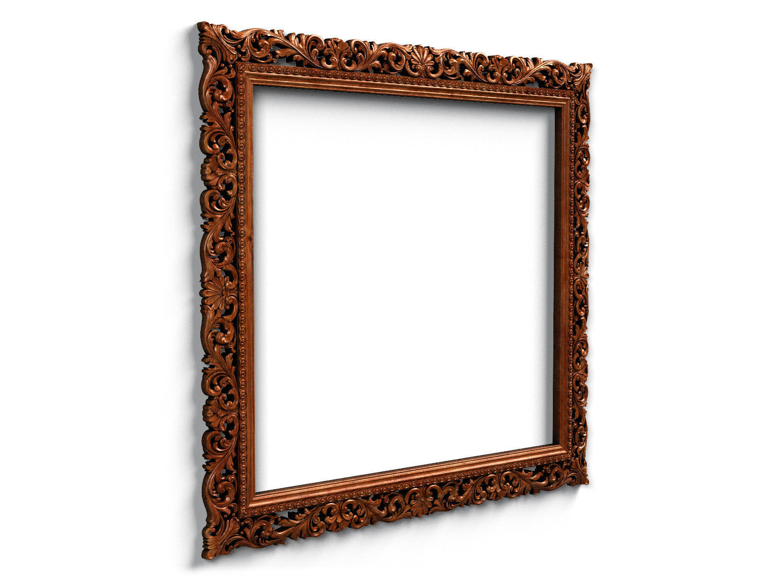 Frame0041 ornate wooden frame 3D model_4