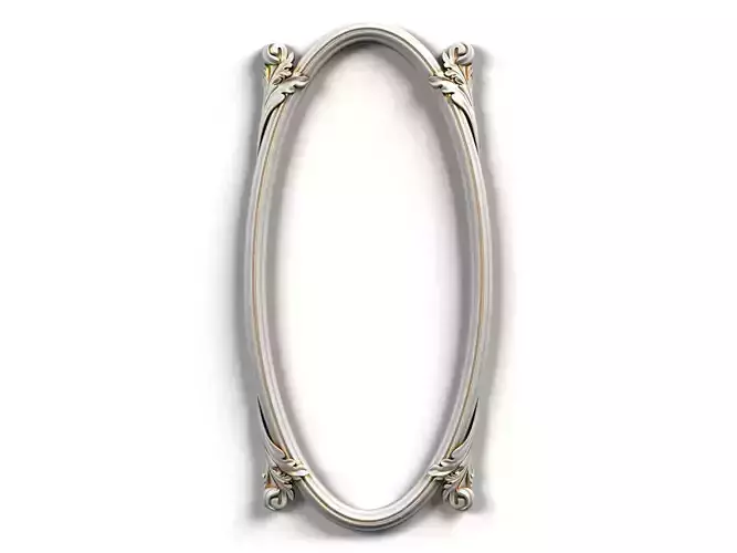 Frame0042 oval wooden frame 3D model