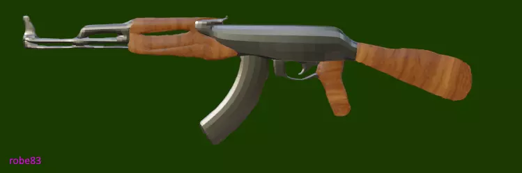 Ak 47 Low-poly 3D model_0