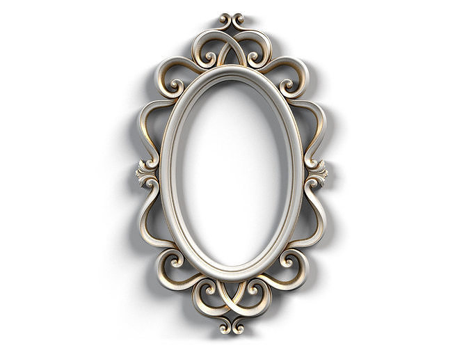 Frame0054 silver ornate frame 3D model