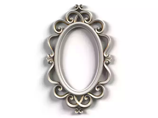 Frame0054 silver ornate frame 3D model