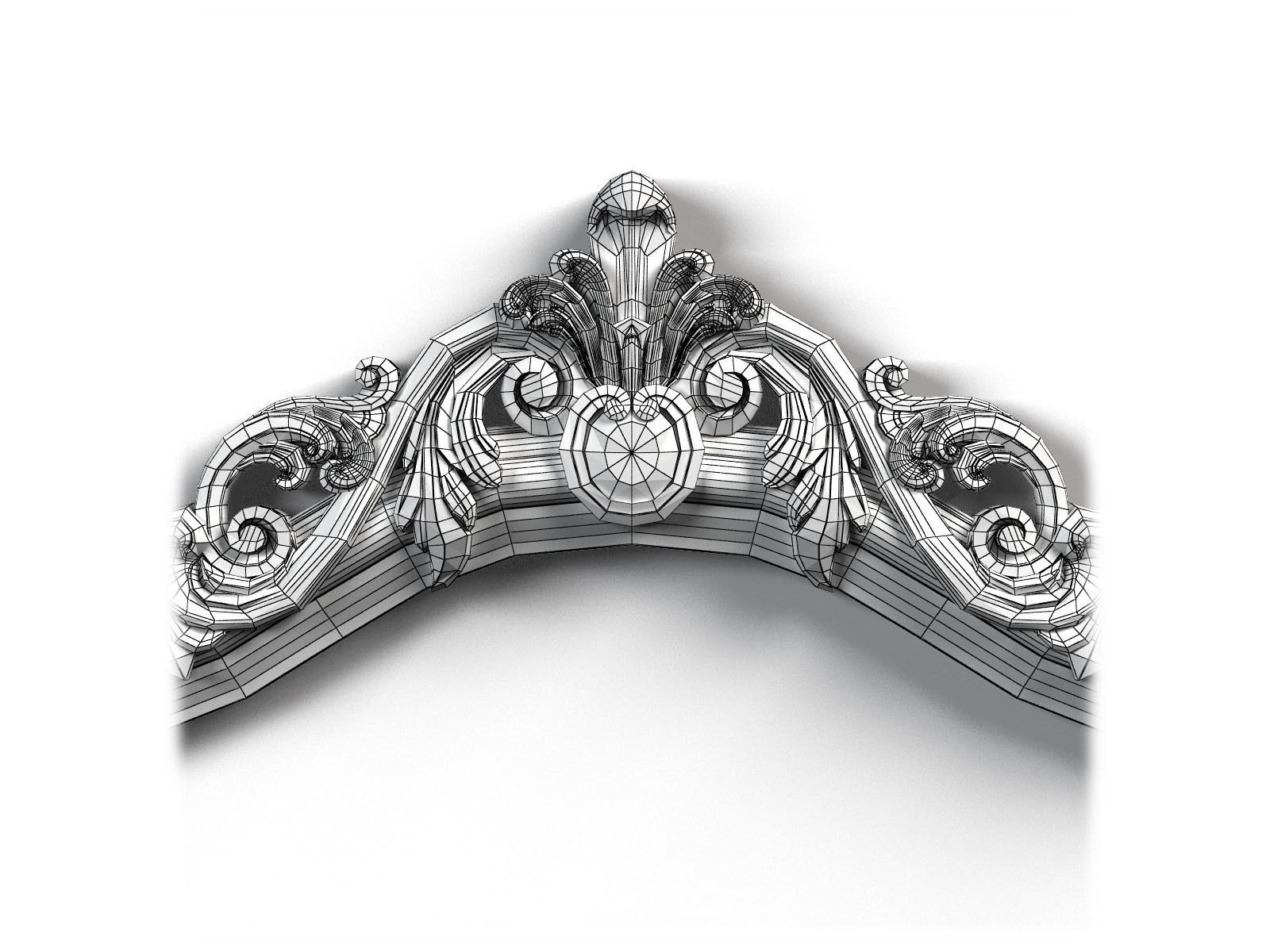 Frame0055 ornate mirror hanging on wall 3D model_8