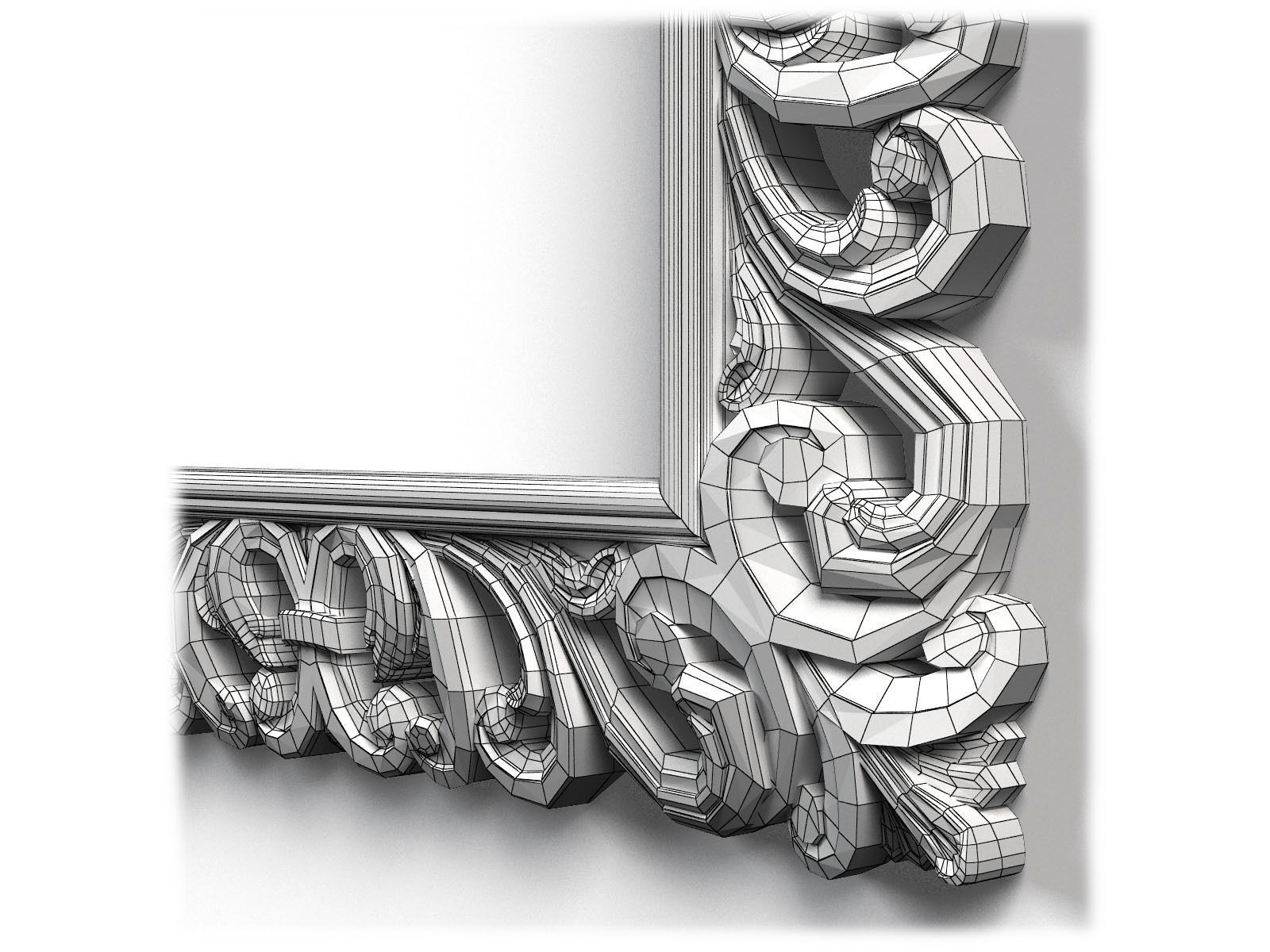 Frame0060 ornate wooden frame 3D model_11