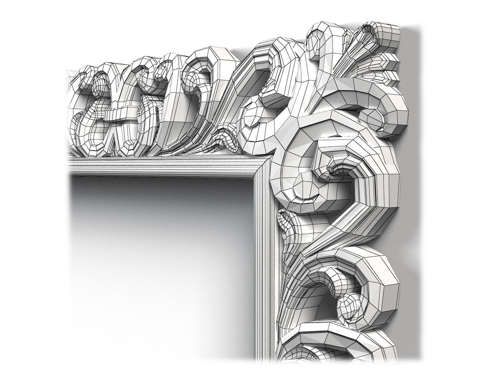 Frame0060 ornate wooden frame 3D model_8