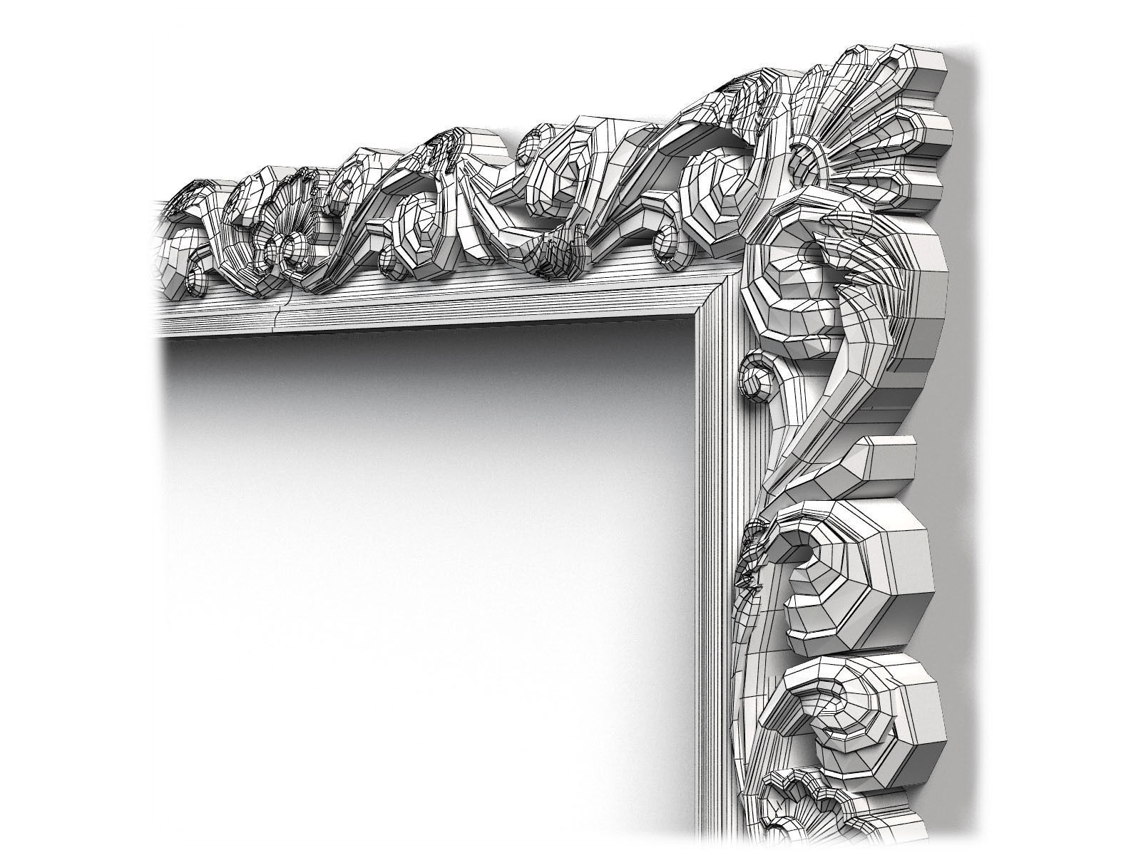 Frame0062 ornate wooden frame 3D model_8