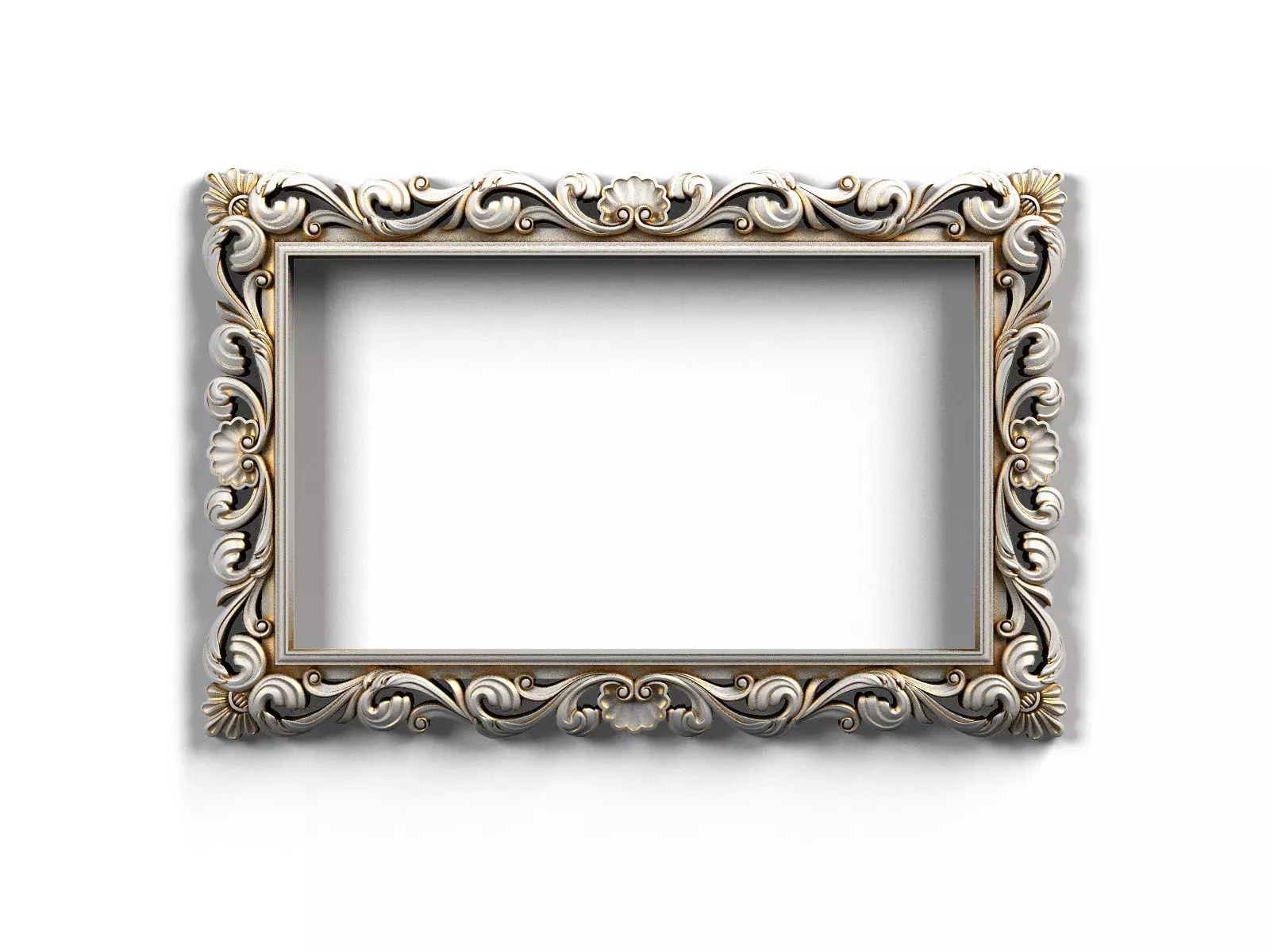 Frame0062 ornate wooden frame 3D model_0