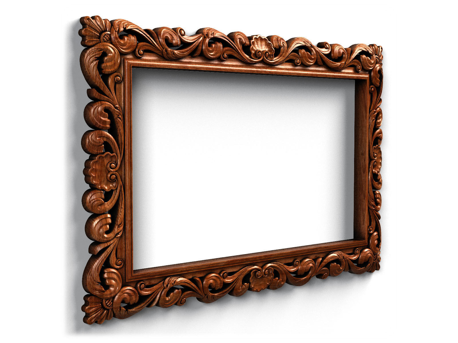 Frame0062 ornate wooden frame 3D model_4