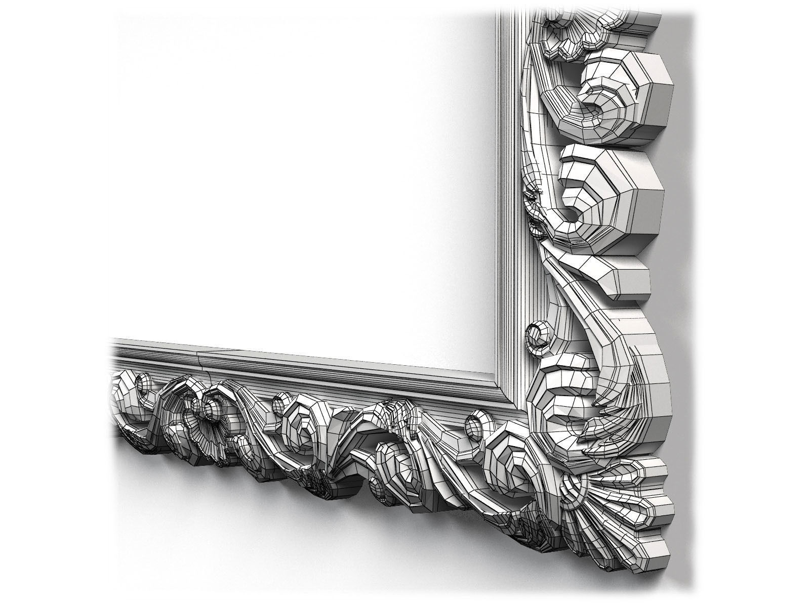 Frame0062 ornate wooden frame 3D model_14