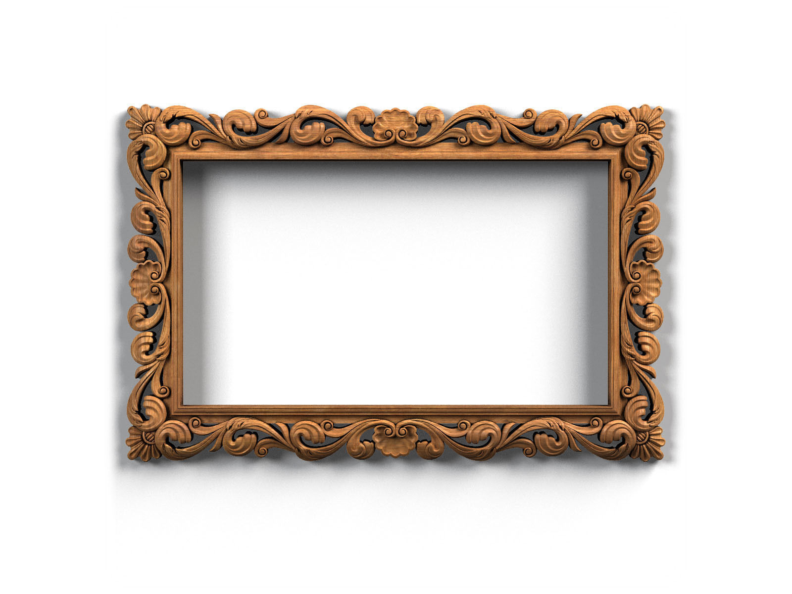 Frame0062 ornate wooden frame 3D model_2