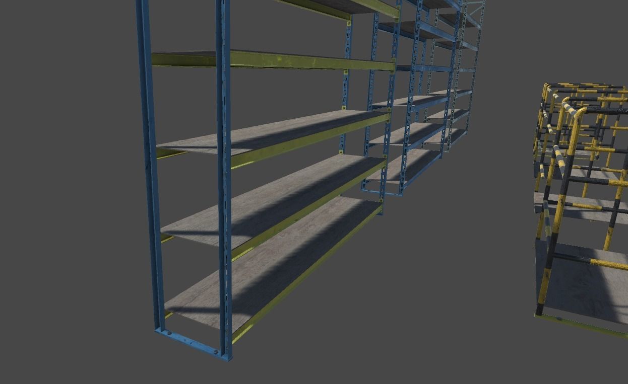 Industrial shelfs - PBR Low-poly 3D model_4