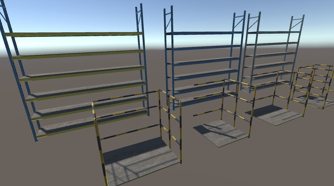 Industrial shelfs - PBR Low-poly 3D model_1
