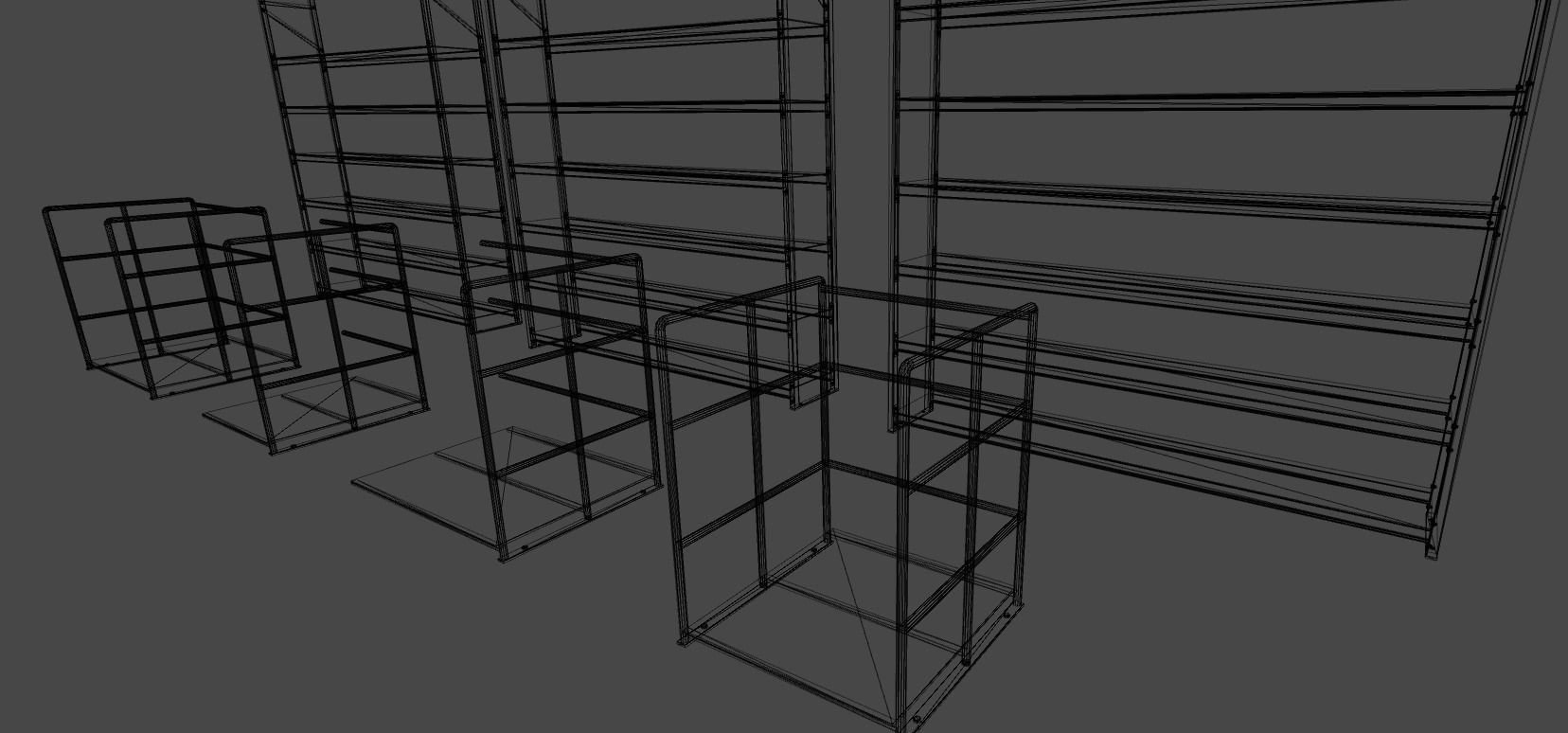 Industrial shelfs - PBR Low-poly 3D model_6