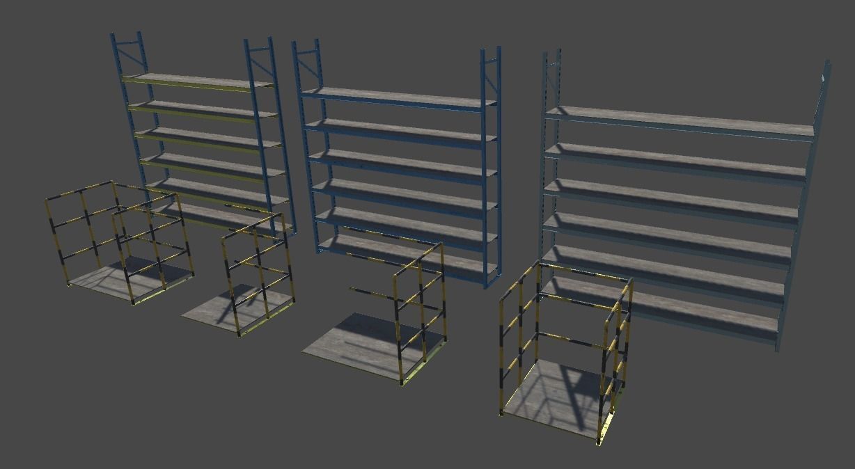 Industrial shelfs - PBR Low-poly 3D model_2