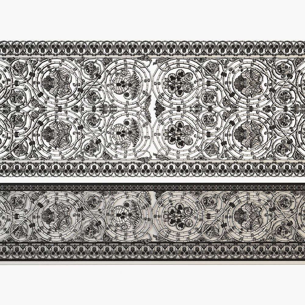 Classic grille moulding for cnc 3D model_5