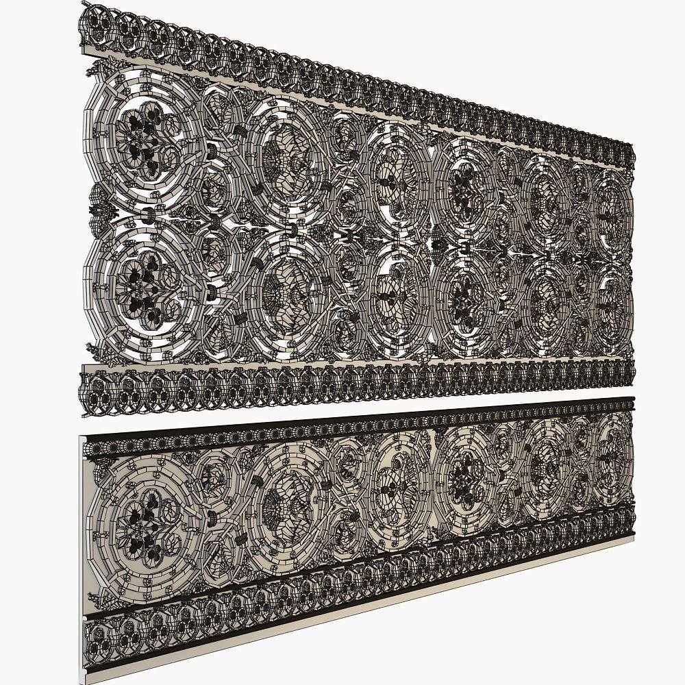 Classic grille moulding for cnc 3D model_6