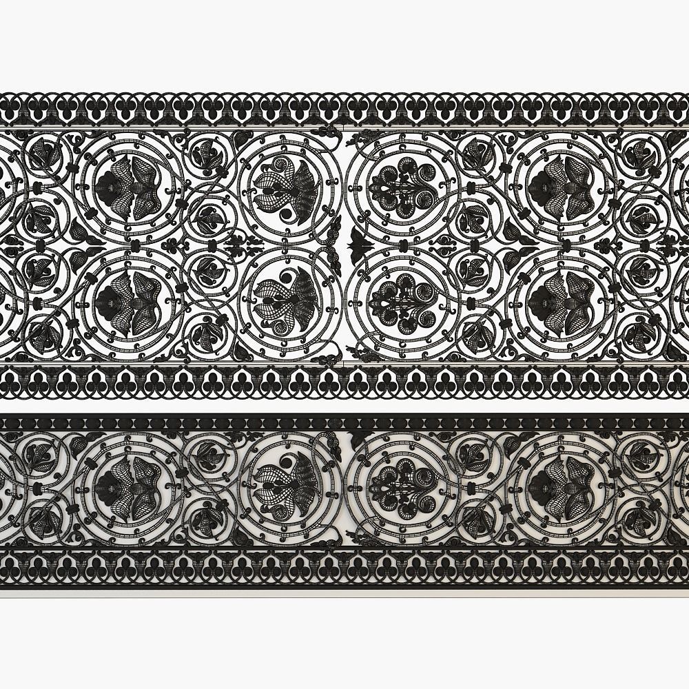 Classic grille moulding for cnc 3D model_4