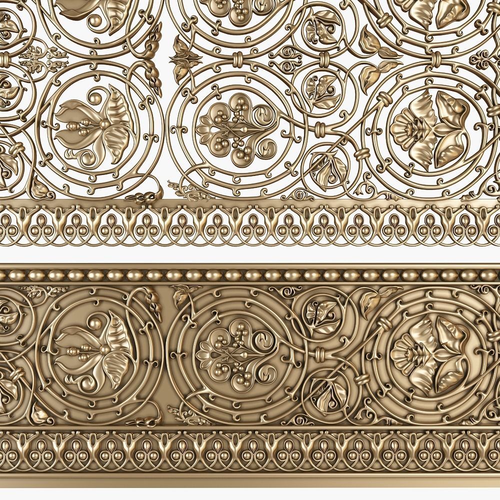 Classic grille moulding for cnc 3D model_3