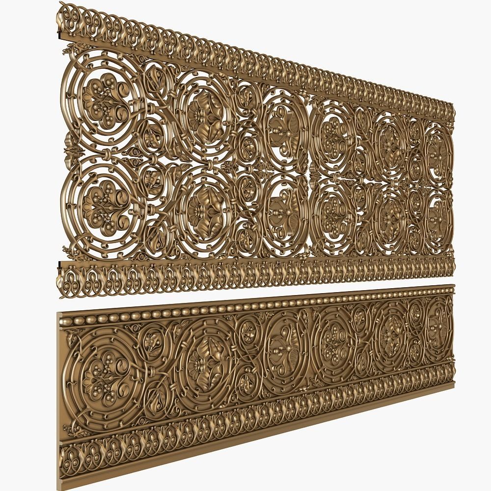 Classic grille moulding for cnc 3D model_1