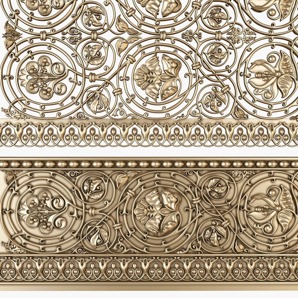 Classic grille moulding for cnc 3D model_2