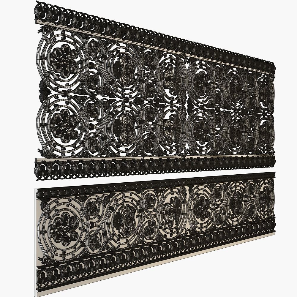 Classic grille moulding for cnc 3D model_7