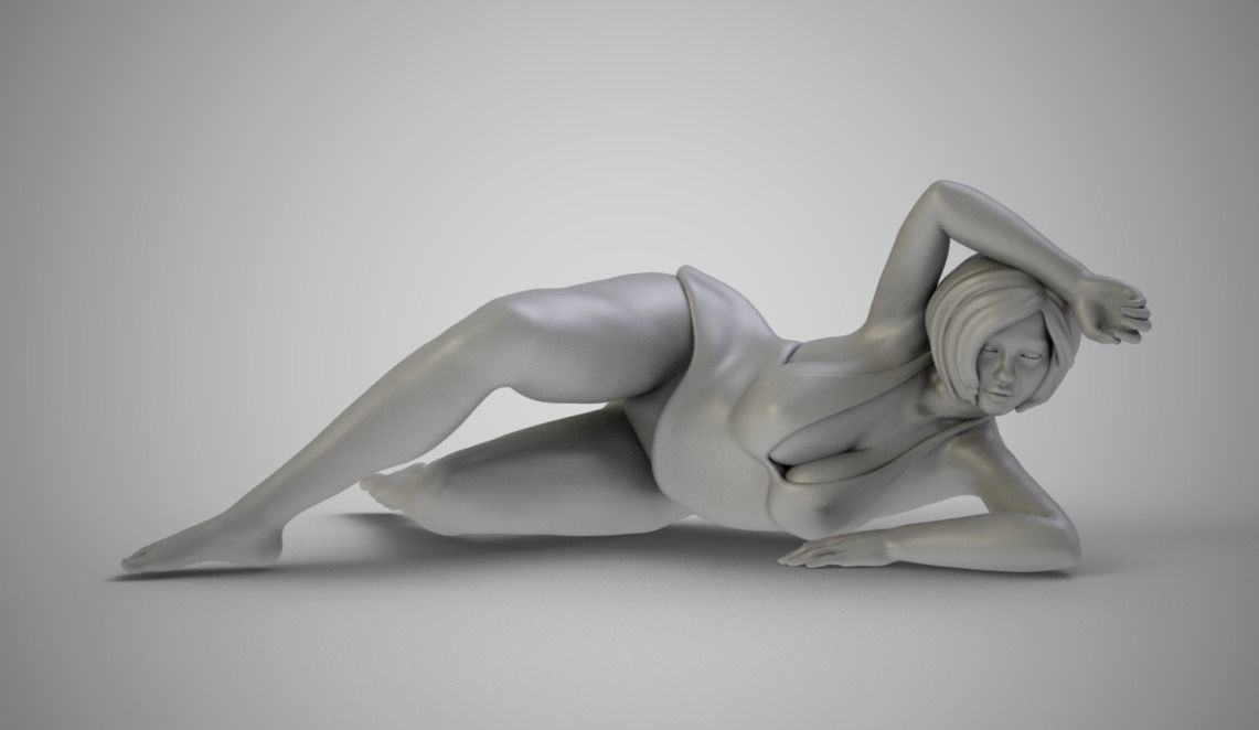Pretty Woman Lying 3D print model_1