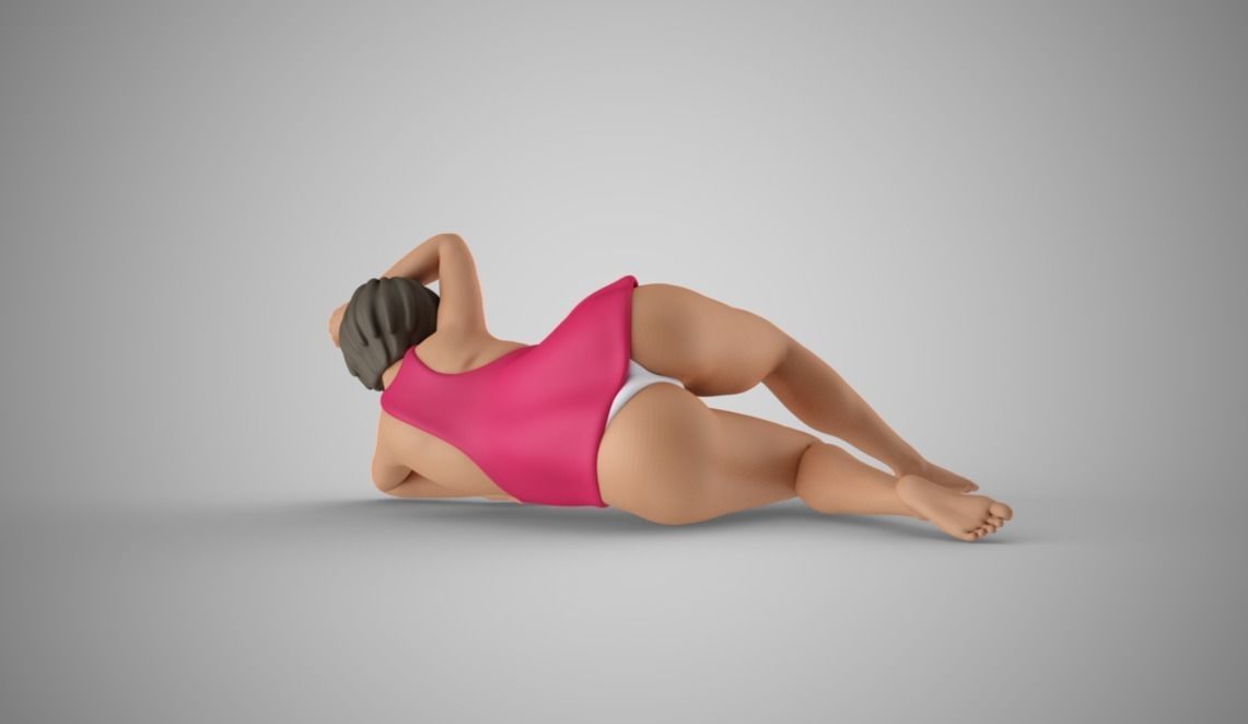 Pretty Woman Lying 3D print model_9