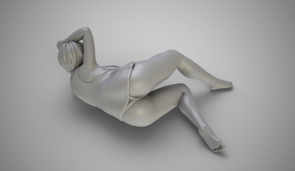 Pretty Woman Lying 3D print model_5