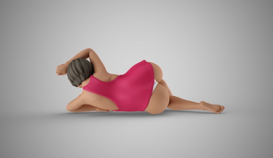 Pretty Woman Lying 3D print model_10