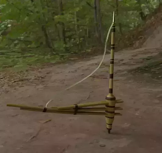 Traditional Asian Bamboo Flute PBR Lowpoly