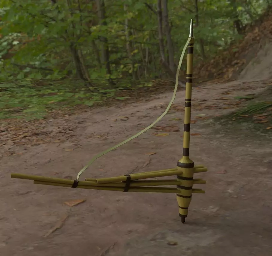 Traditional Asian Bamboo Flute PBR Lowpoly Low-poly 3D model_0