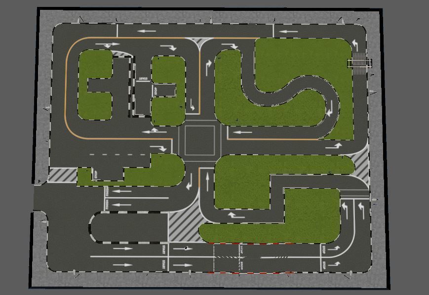 Car Driving License Test Track Model Low-poly 3D model_2
