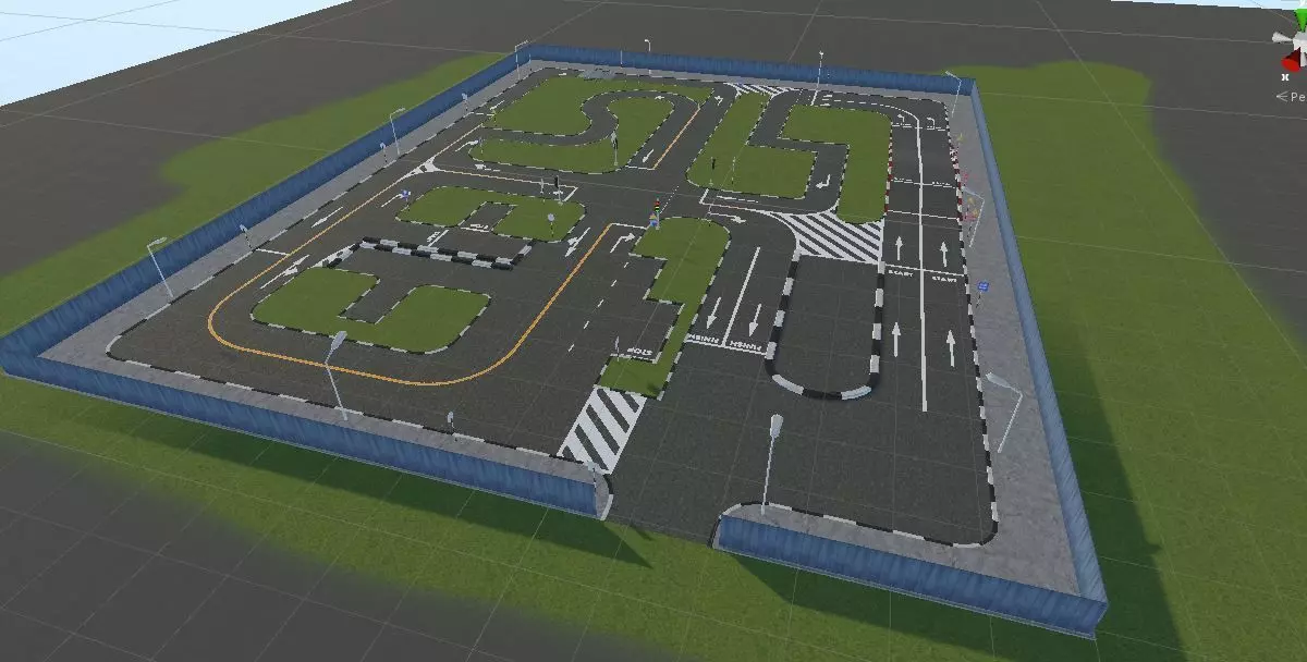 Car Driving License Test Track Model Low-poly 3D model_0