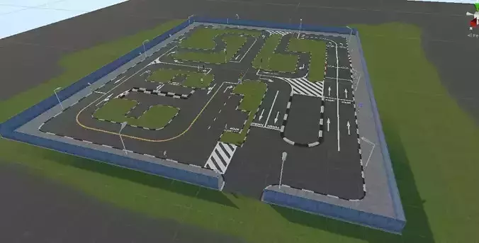 Car Driving License Test Track Model Low-poly 3D model