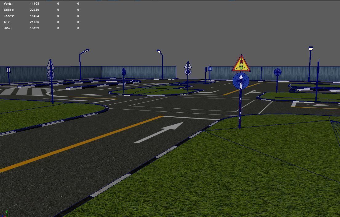 Car Driving License Test Track Model Low-poly 3D model_4