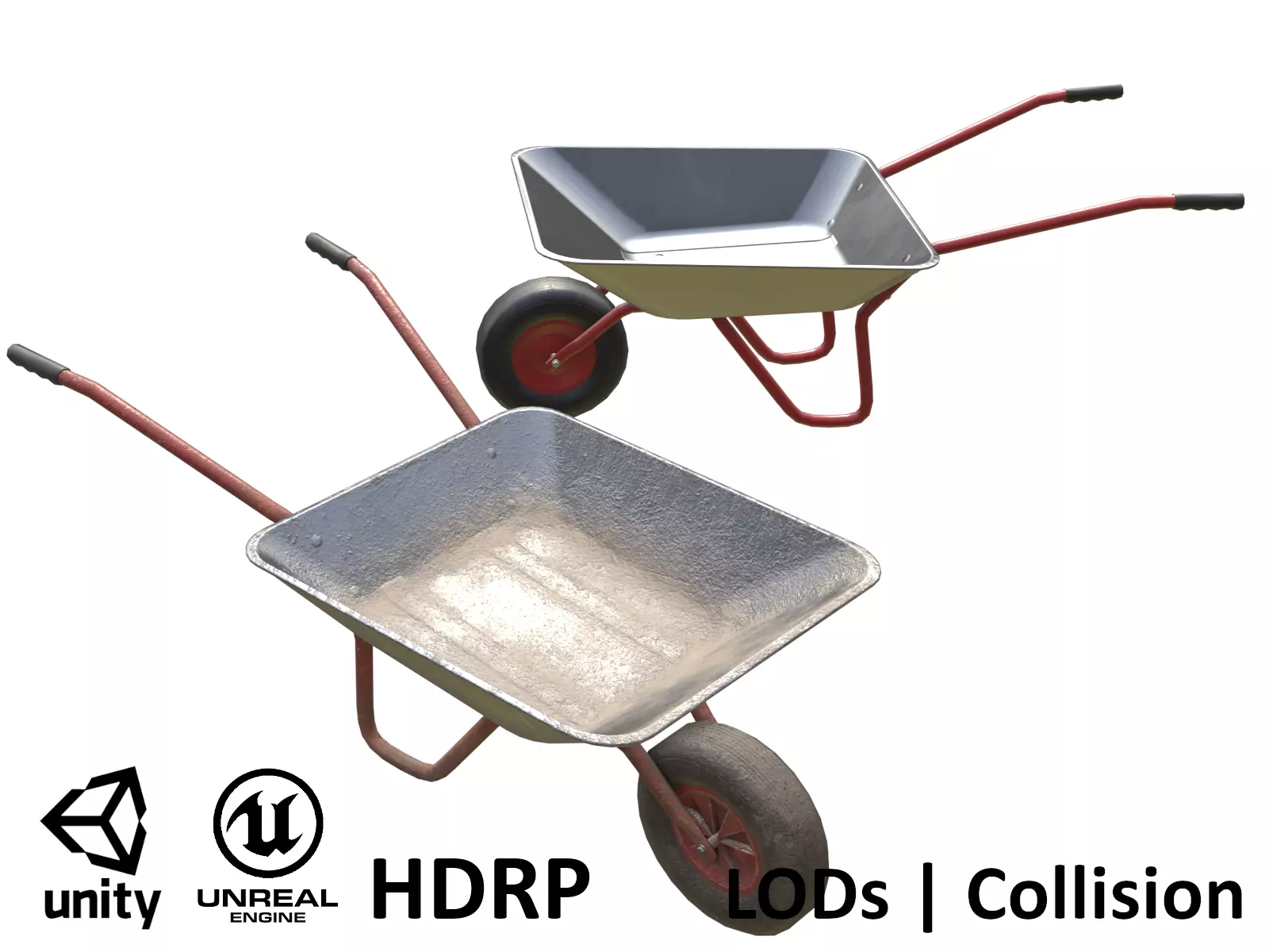 Game-ready Wheelbarrow - Unity - HDRP - UE4 3D Model Collection_0