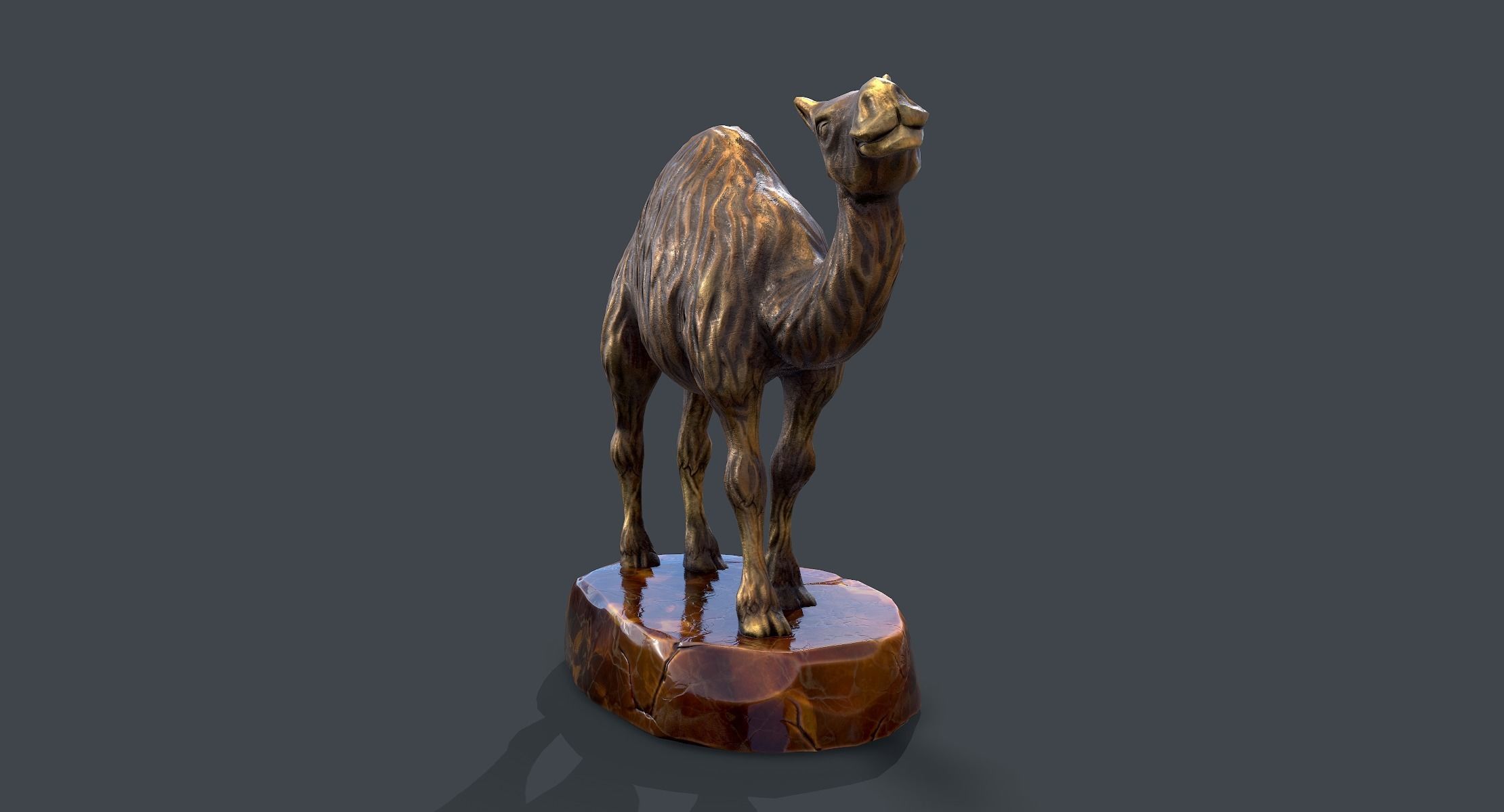 Camel Figurine Low-poly 3D model_2