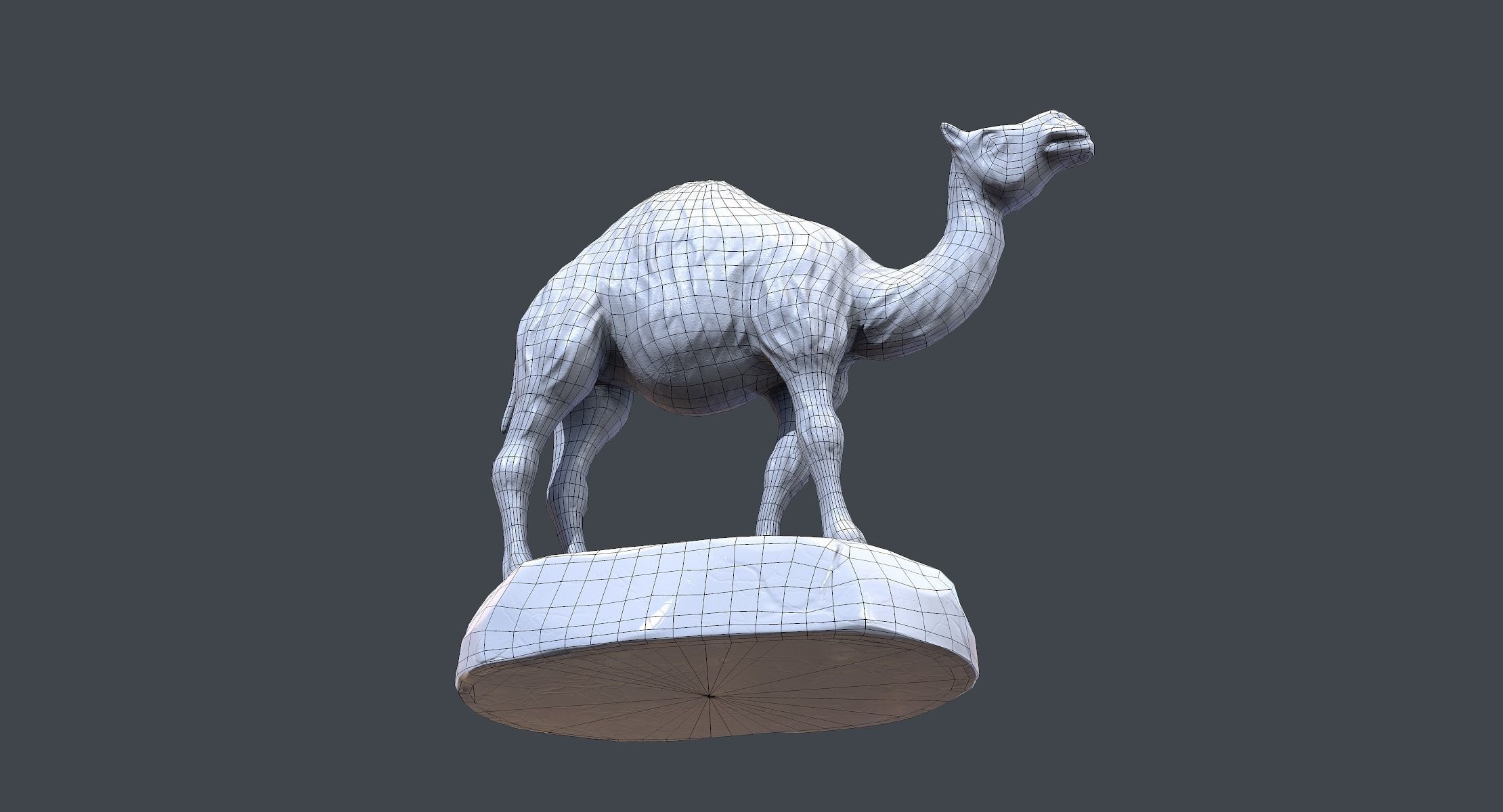 Camel Figurine Low-poly 3D model_7