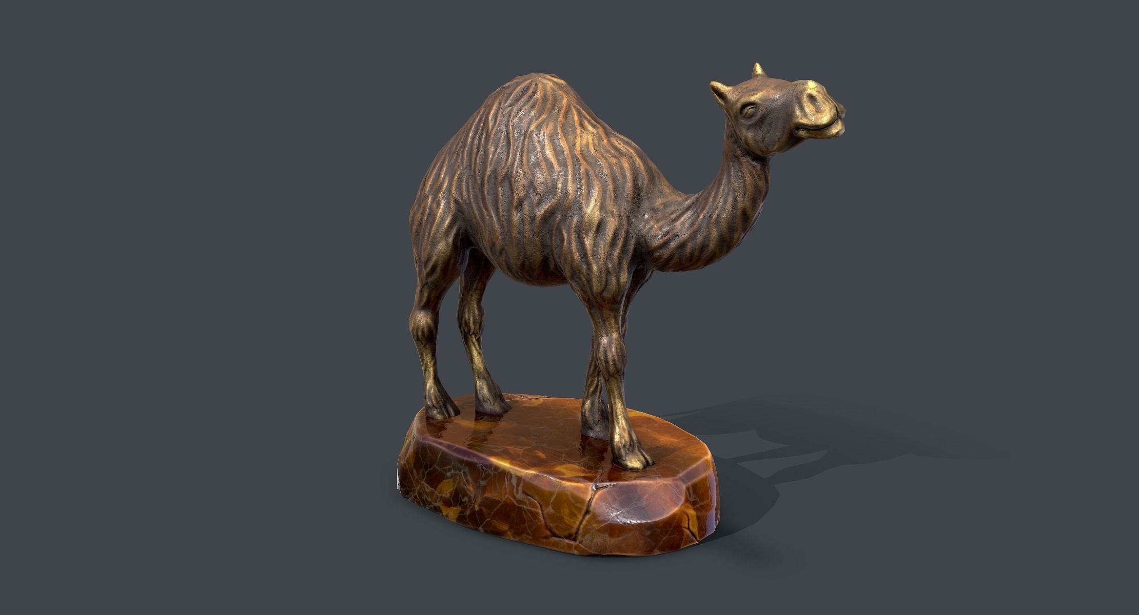 Camel Figurine Low-poly 3D model_1